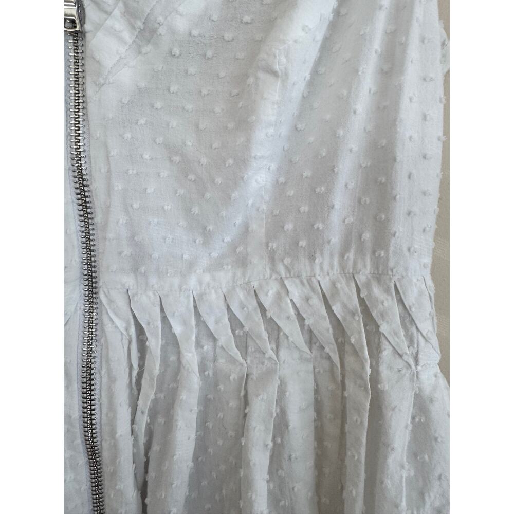 Kate Moss x Topshop Mini Skater Dress White Swiss Dot Cotton Zip Up Sz 12 - Picture 4 of 8